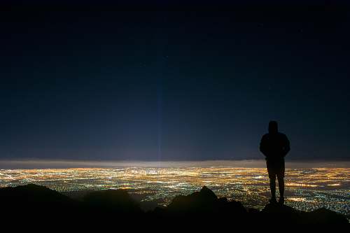 las vegas silhouette of man standing on edge sky